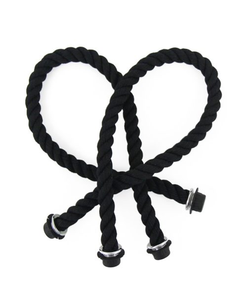 Original/ Petite Collection Straps – Black Rope/Silver Trim