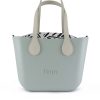 Mint Mini Tote Bag with interchangeable handles and an inner made of canvas