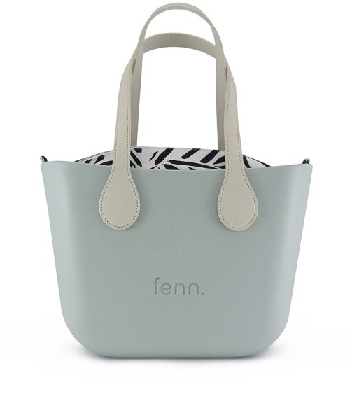Mint Mini Tote Bag with interchangeable handles and an inner made of canvas