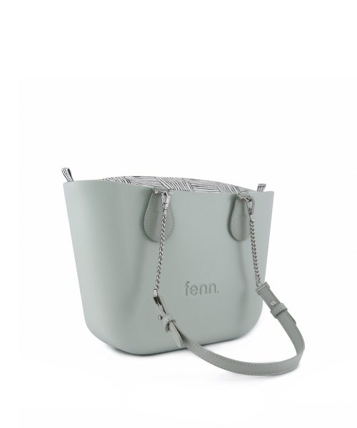 Mint Mini Tote Bag with interchangeable handles and an inner made of canvas