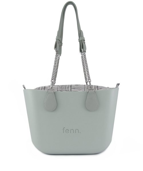 Mint Mini Tote Bag with interchangeable handles and an inner made of canvas