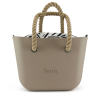 Stone Mini Tote Bag with interchangeable handles and an inner made of canvas