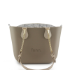 Stone Mini Tote Bag with interchangeable handles and an inner made of canvas