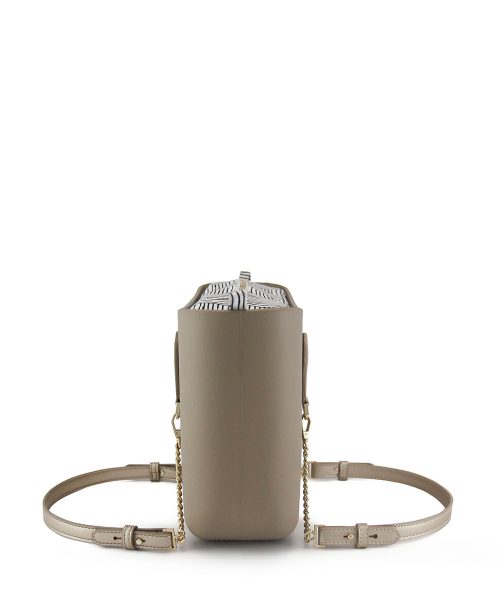 Stone Mini Tote Bag with interchangeable handles and an inner made of canvas