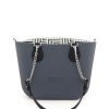 Denim Mini Tote Bag with interchangeable handles and an inner made of canvas
