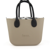 Stone Mini Tote Bag with interchangeable handles and an inner made of canvas