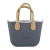 Denim Mini Tote Bag with interchangeable handles and an inner made of canvas