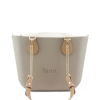 Stone Mini Tote Bag with interchangeable handles and an inner made of canvas