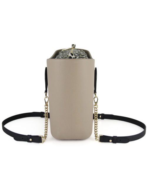 Stone Mini Tote Bag with interchangeable handles and an inner made of canvas