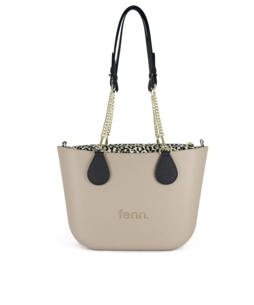 Stone Mini Tote Bag with interchangeable handles and an inner made of canvas