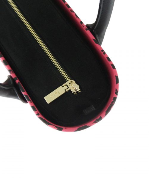 Fushia Heart Mini Tote Bag with interchangeable handles and an inner made of canvas