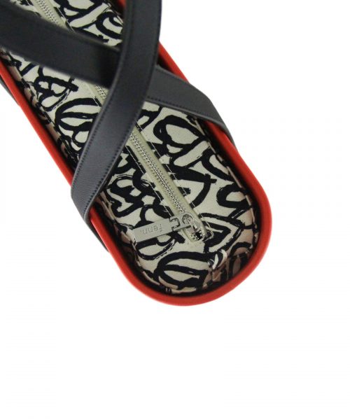 Tangerine Red Mini Tote Bag with interchangeable handles and an inner made of canvas