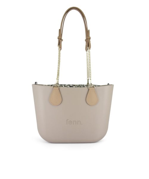Stone Mini Tote Bag with interchangeable handles and an inner made of canvas