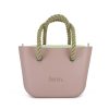Pink Mini Tote Bag with interchangeable handles and an inner made of canvas