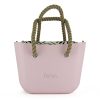 Powdered Pink Mini Tote Bag with interchangeable handles and an inner made of canvas