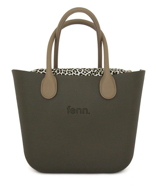 This Army Green Tote Bag features a stunning vinyl exterior that exudes sophistication while the handles and inners are interchangeable