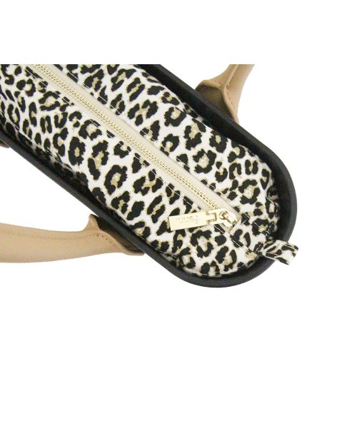 Black Mini Tote Bag with interchangeable handles and an inner made of canvas