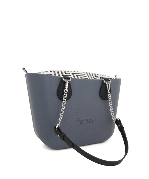 Denim Mini Tote Bag with interchangeable handles and an inner made of canvas