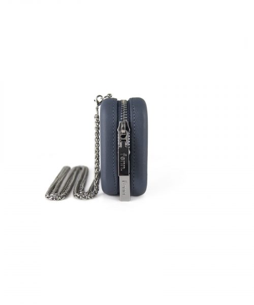 Denim Wallet made from vinyl with a canvas interior, and has space for 8 cards