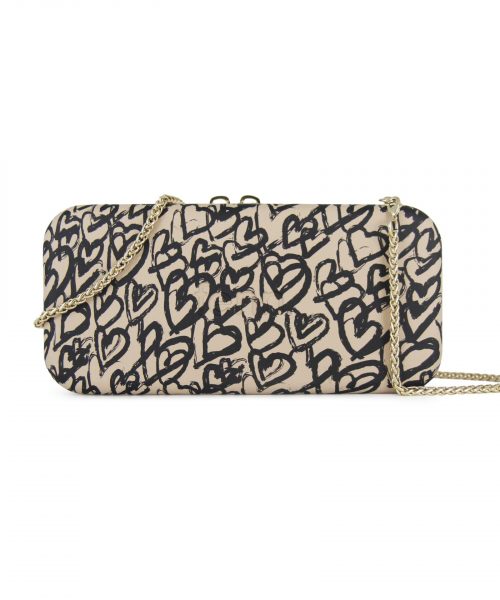 Sand Heart Wallet made from vinyl with a canvas interior, and has space for 8 cards
