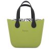 This Lime Tote Bag features a stunning vinyl exterior that exudes sophistication while the handles and inners are interchangeable
