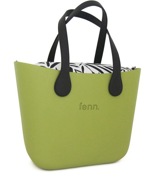This Lime Tote Bag features a stunning vinyl exterior that exudes sophistication while the handles and inners are interchangeable