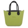 This Lime Tote Bag features a stunning vinyl exterior that exudes sophistication while the handles and inners are interchangeable