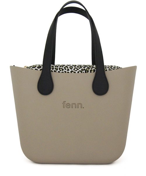 This Stone Tote Bag features a stunning vinyl exterior that exudes sophistication while the handles and inners are interchangeable