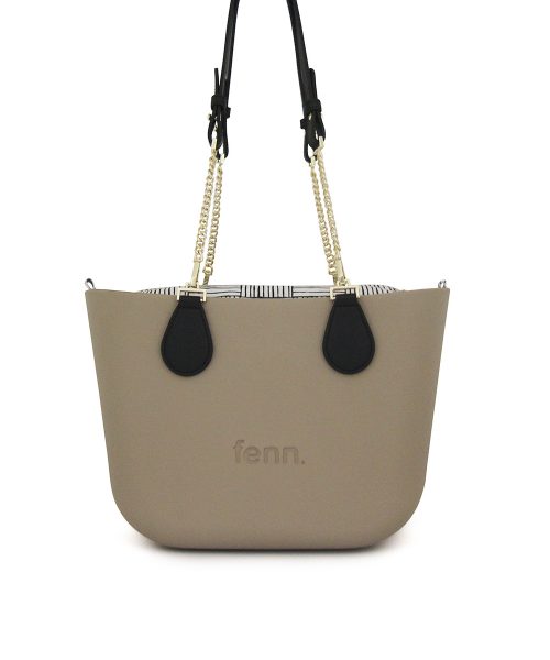 Stone Mini Tote Bag with interchangeable handles and an inner made of canvas