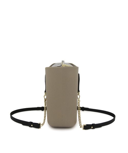 Stone Mini Tote Bag with interchangeable handles and an inner made of canvas