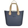 This Navy Tote Bag features a stunning vinyl exterior that exudes sophistication while the handles and inners are interchangeable