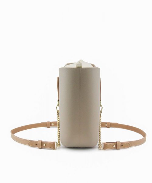 Stone Mini Tote Bag with interchangeable handles and an inner made of canvas
